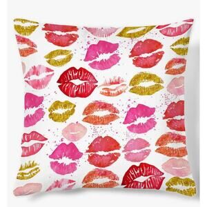 New! Kiss Me Lipstick Pattern Throw Pillow - Insert Included!